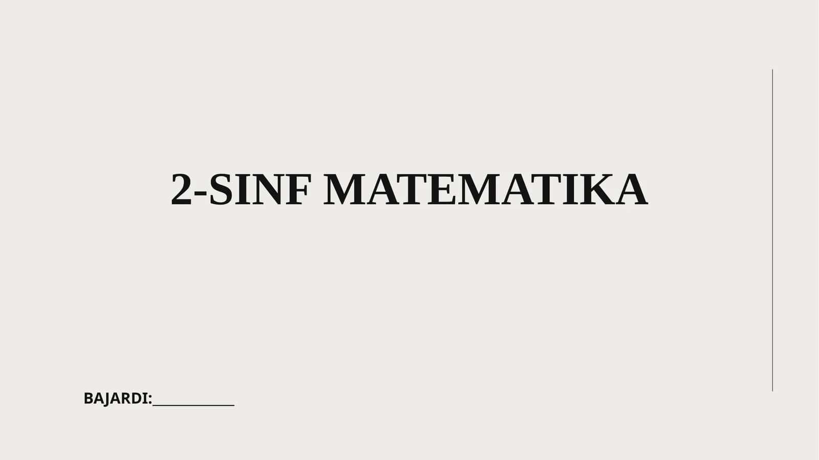 2-SINF MATEMATIKA