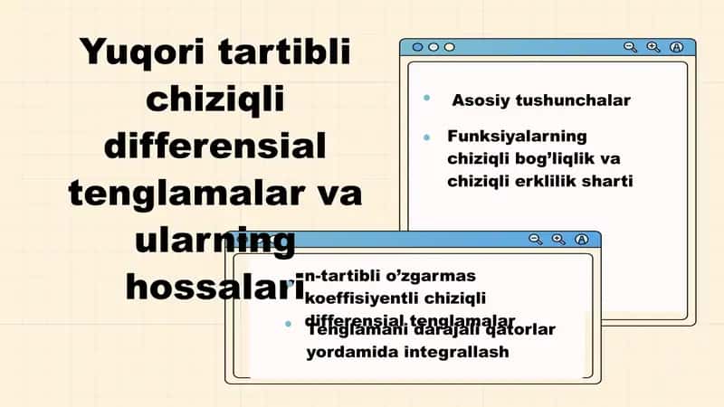 Yuqori tartibli chiziqli differensial tenglamalar