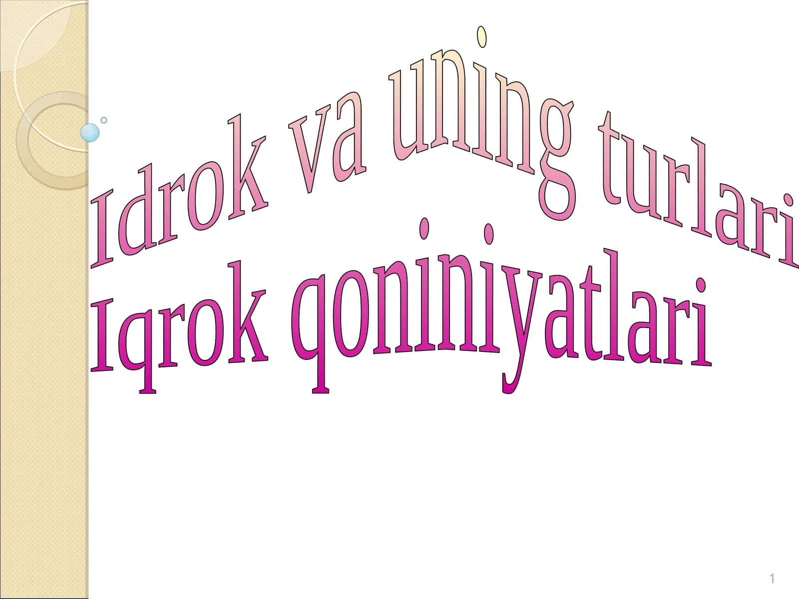 Idrok va uning turlari