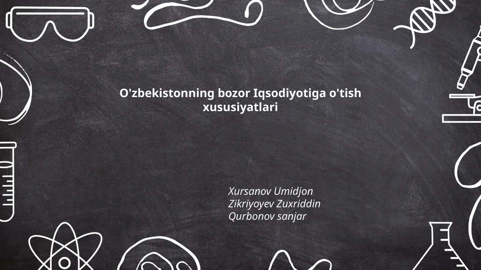 O'zbekistonning bozor Iqsodiyotiga o'tish xususiyatlari