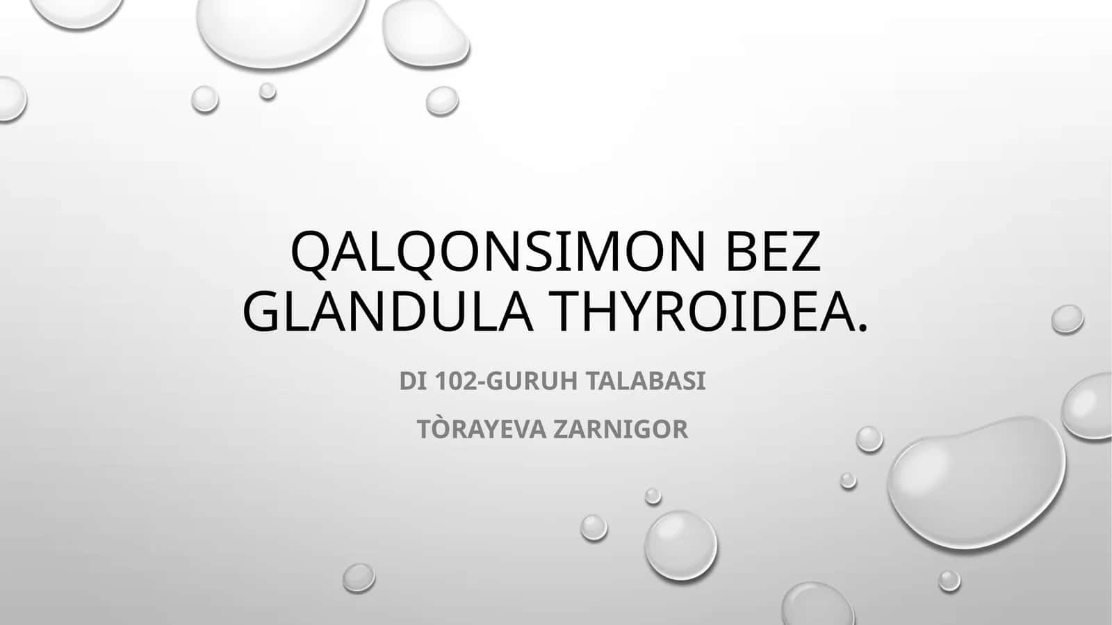 Qalqonsimon bezglandula thyroidea