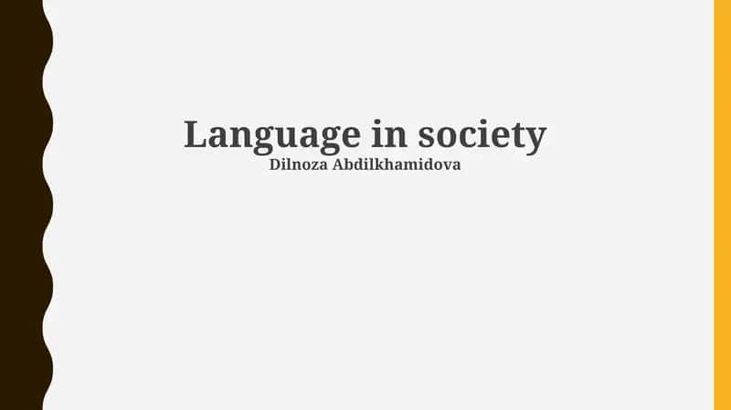 Language in society