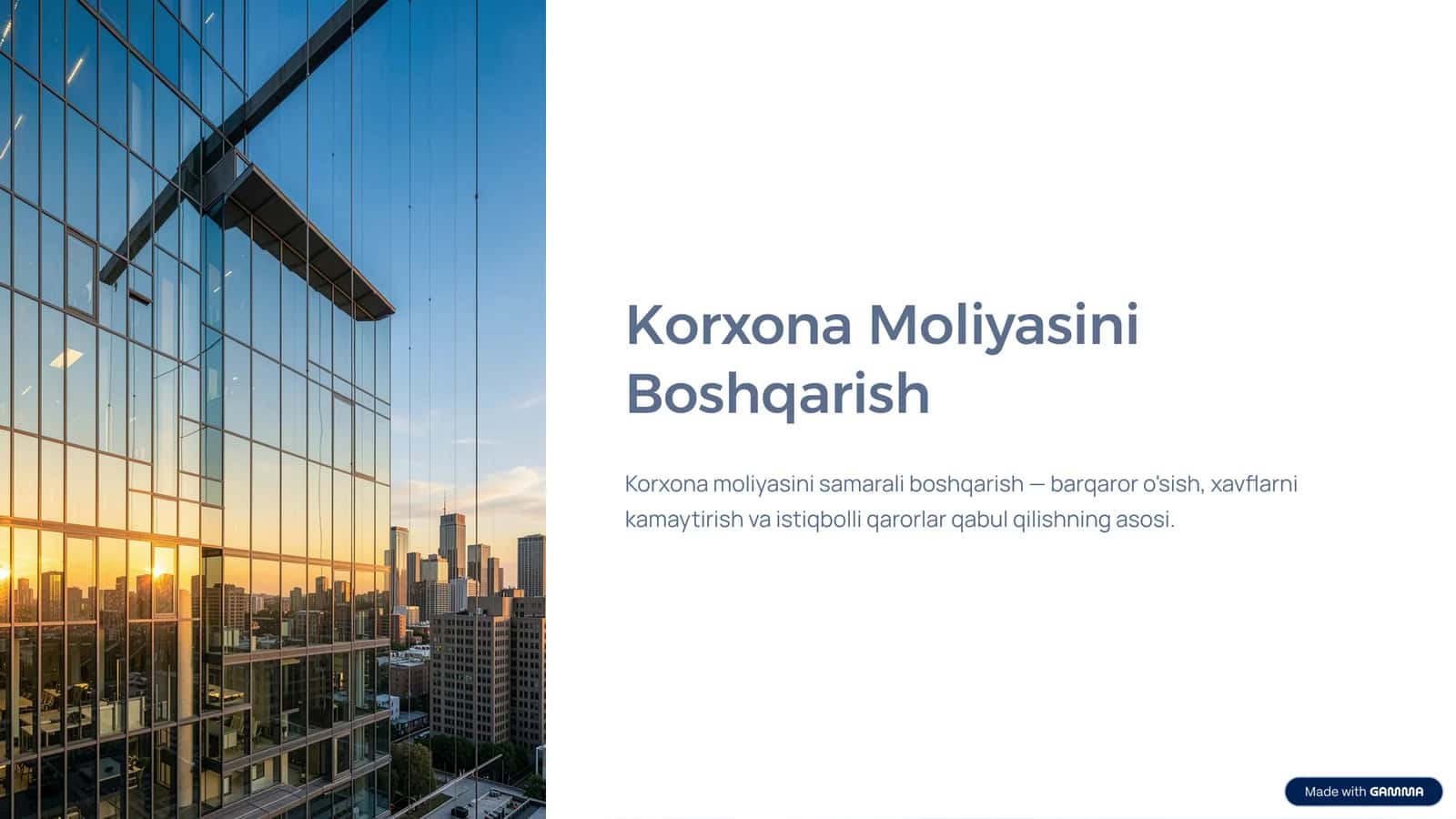 Korxona Moliyasini Boshqarish