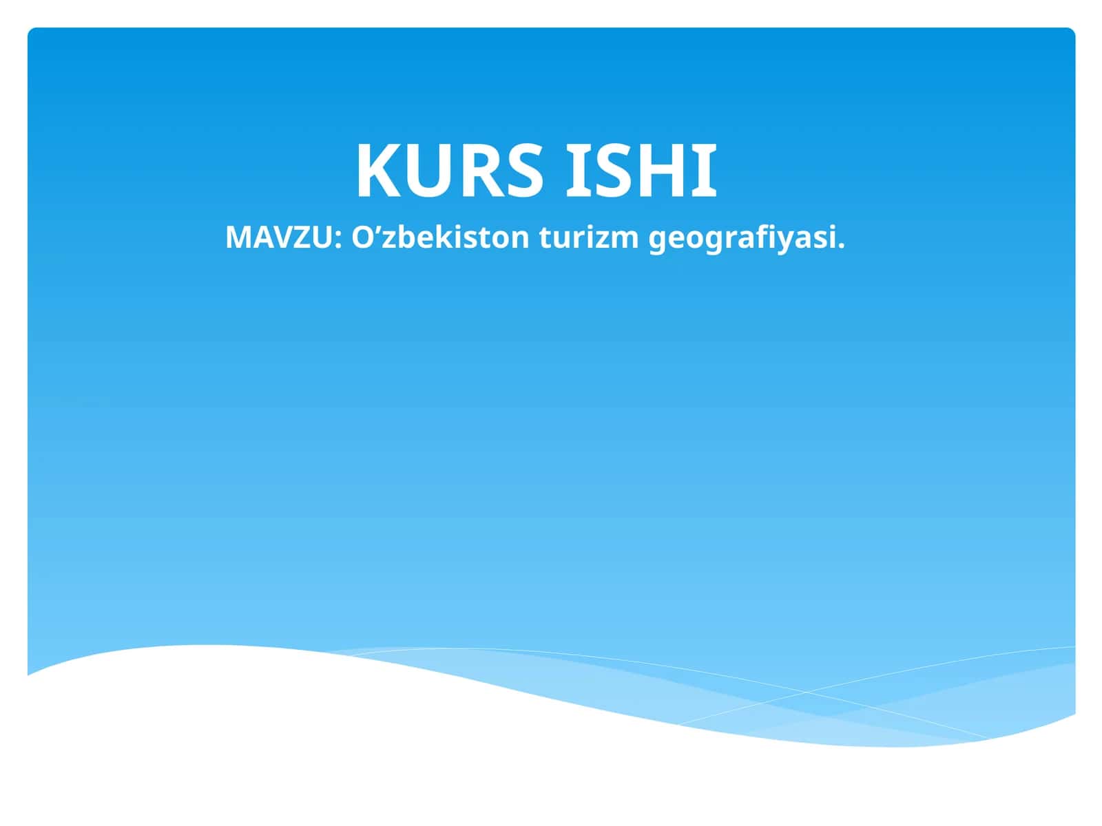 O’zbekiston turizm geografiyasi