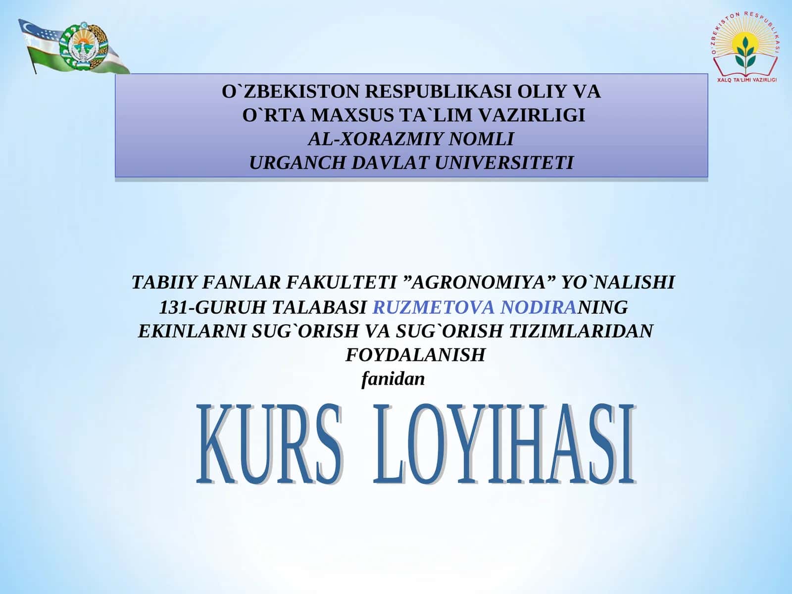 SUG’ORISH TEXNIKASI VA USULLARI TUSHUNCHALARI, ULARNI QO`LLASH SHAROITLARI VA MAQSADLARI.