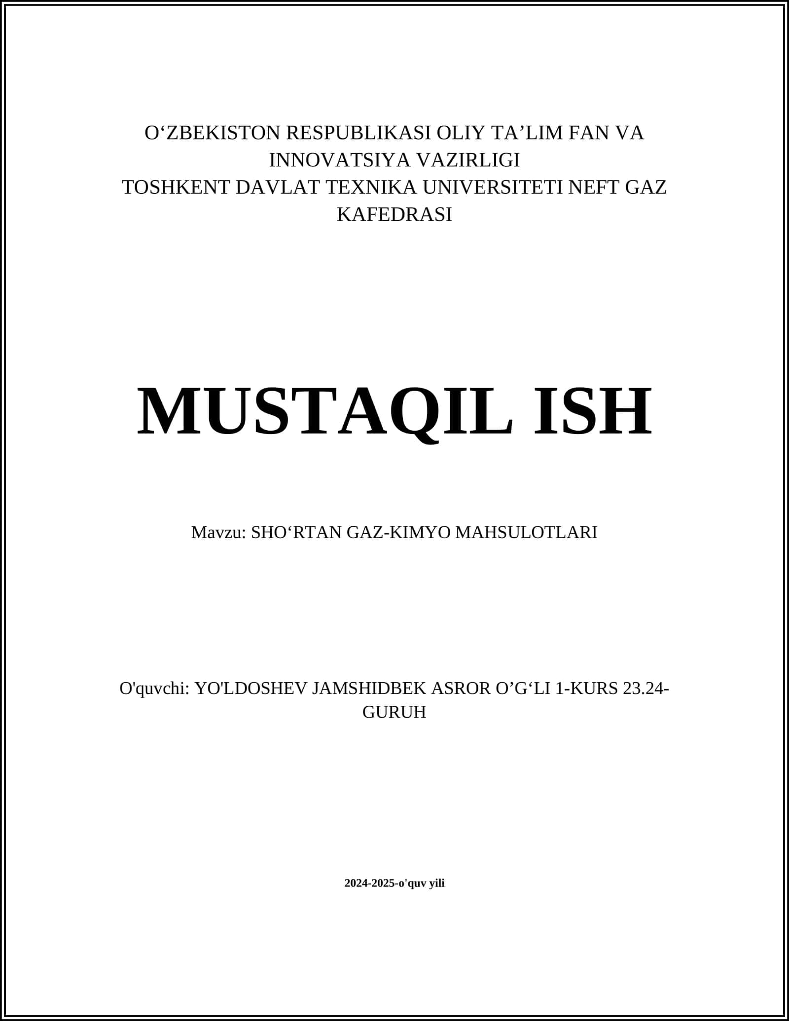 SHOʻRTAN GAZ-KIMYO MAHSULOTLARI