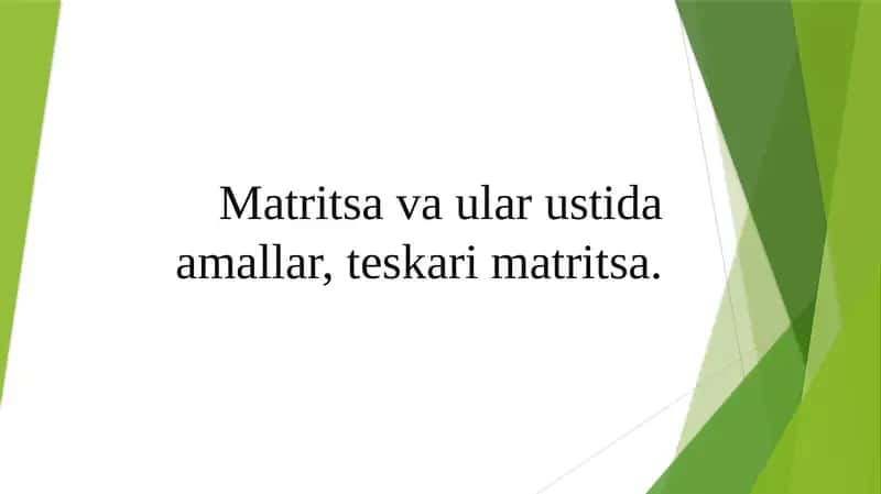 Matritsavaularustidaamallar,teskarimatritsa
