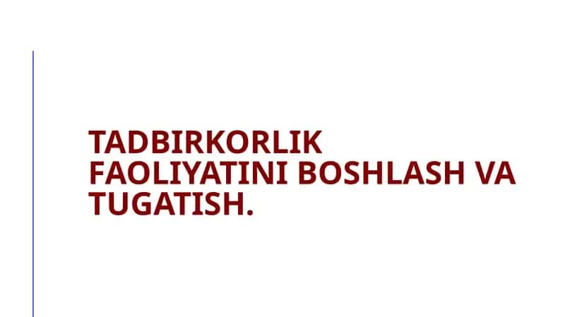 Tadbirkorlik faoliyati
