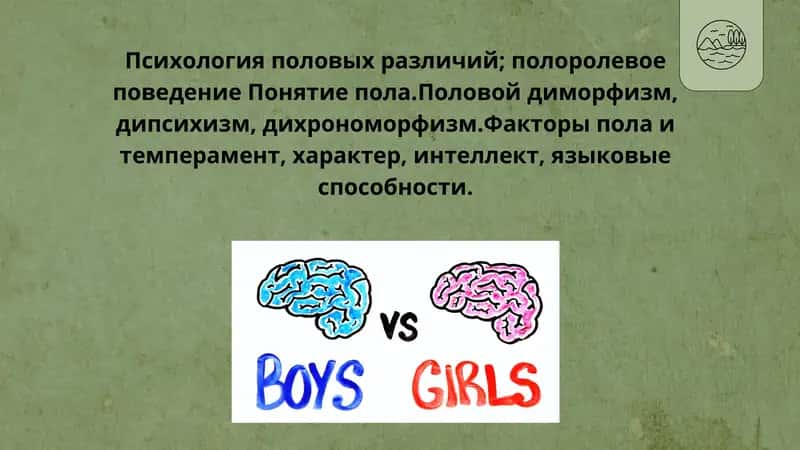 Психология половых различий; полоролевое поведение