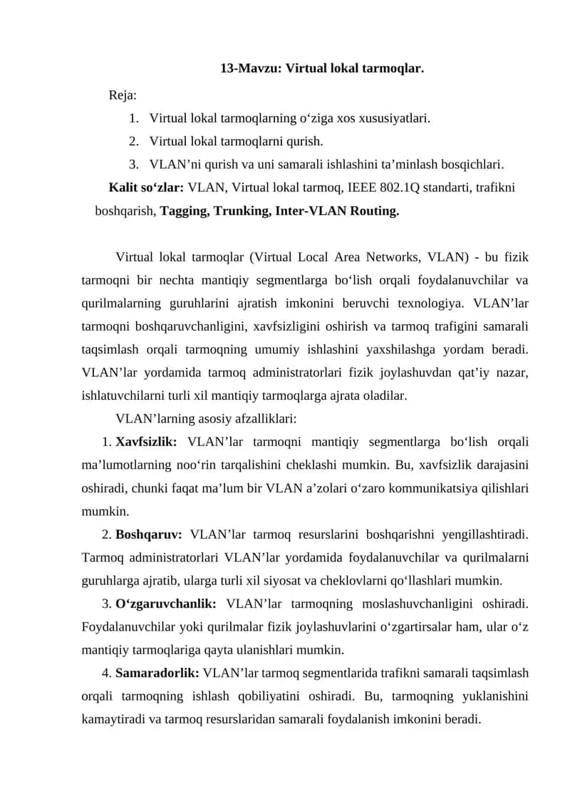 Virtual lokal tarmoqlar