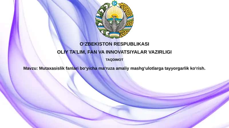 Ma'ruzalar va amaliy mashg'ulotlarga tayyorgarlik