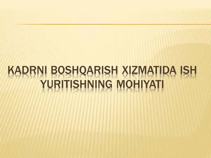 Personalni boshqarishning samaradorligi