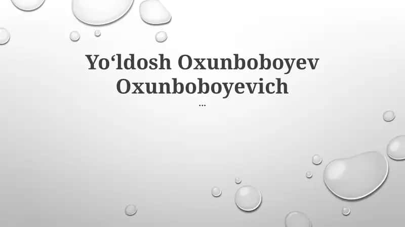 Yoʻldosh Oxunboboyev Oxunboboyevich