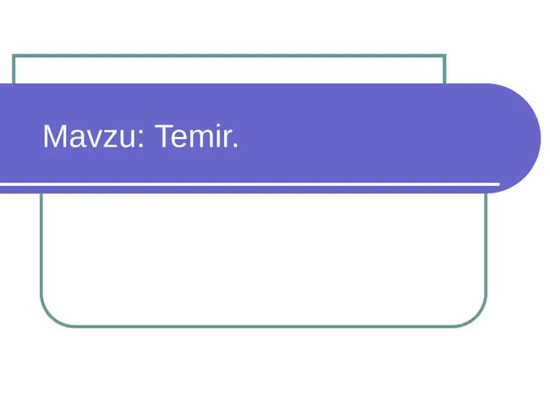9-sinf kimyo dars ishlanma
