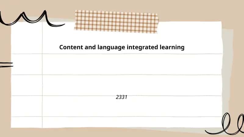 Content and language integrated learning