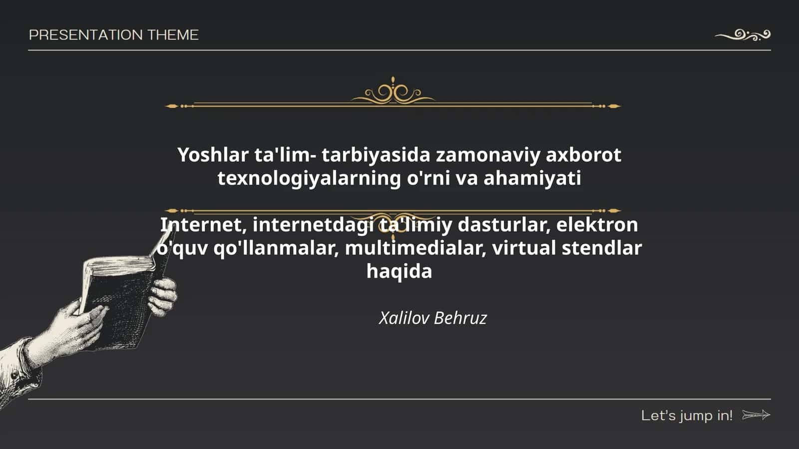 Yoshlar ta'lim- tarbiyasida zamonaviy axborot texnologiyalarning o'rni va ahamiyati