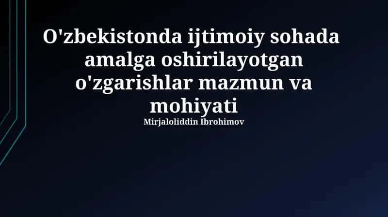 Ta'lim va sog'liqni saqlash sohasidagi islohotlar