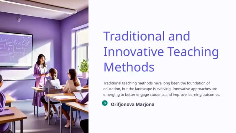 Traditional and Innovative Teaching Methods