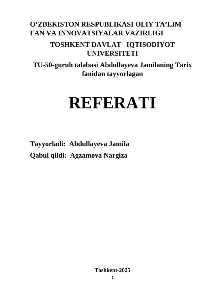 Mirzo Ulug’bek tarixi