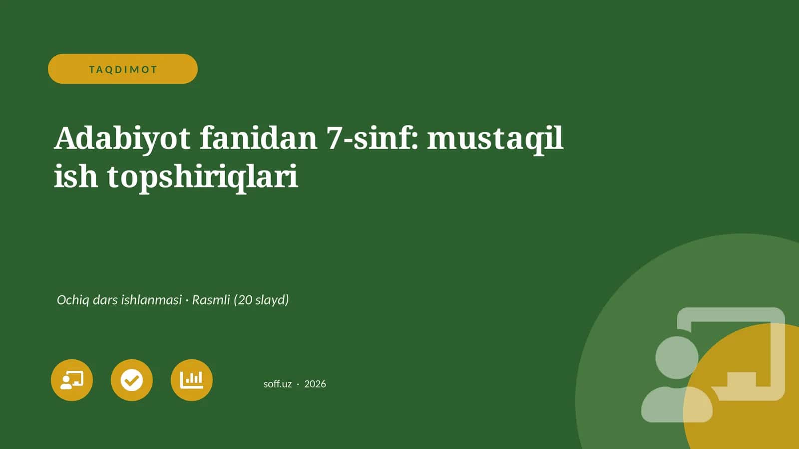 Adabiyot fanidan 7-sinf: mustaqil ish topshiriqlari