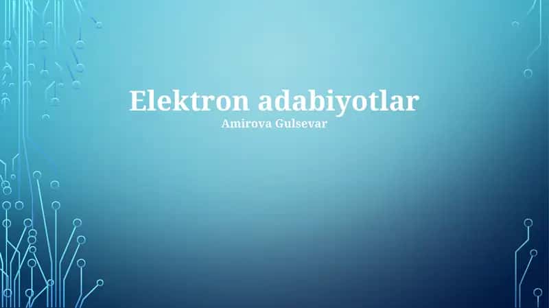 Elektron Adabiyotlar
