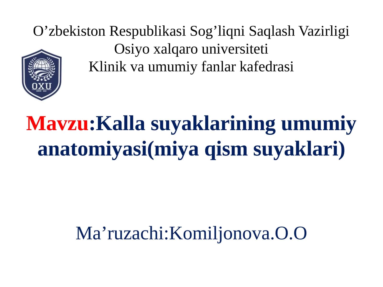 Kallasuyaklarining umumiy anatomiyasi (miya qism suyaklari)