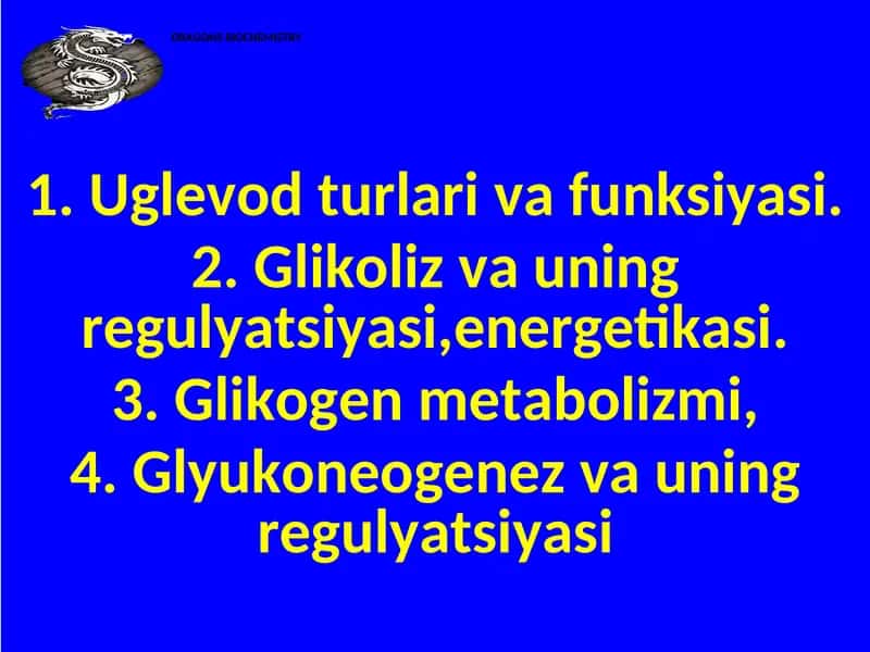 Uglevod turlari va funksiyasi