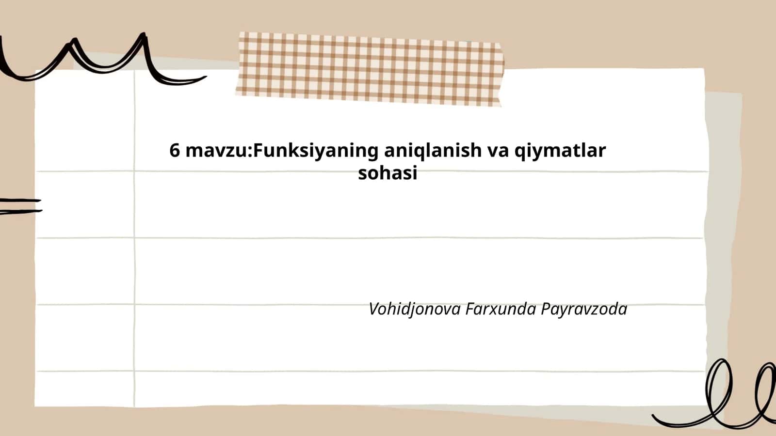 Funksiyaning aniqlanish va qiymatlar sohasi