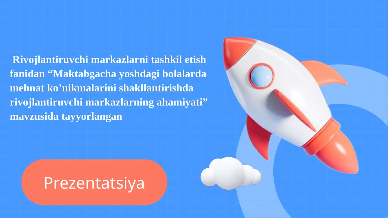 Maktabgacha yoshdagi bolalarda mehnat ko‘nikmalarini shakllantirishda rivojlantiruvchi markazlarning