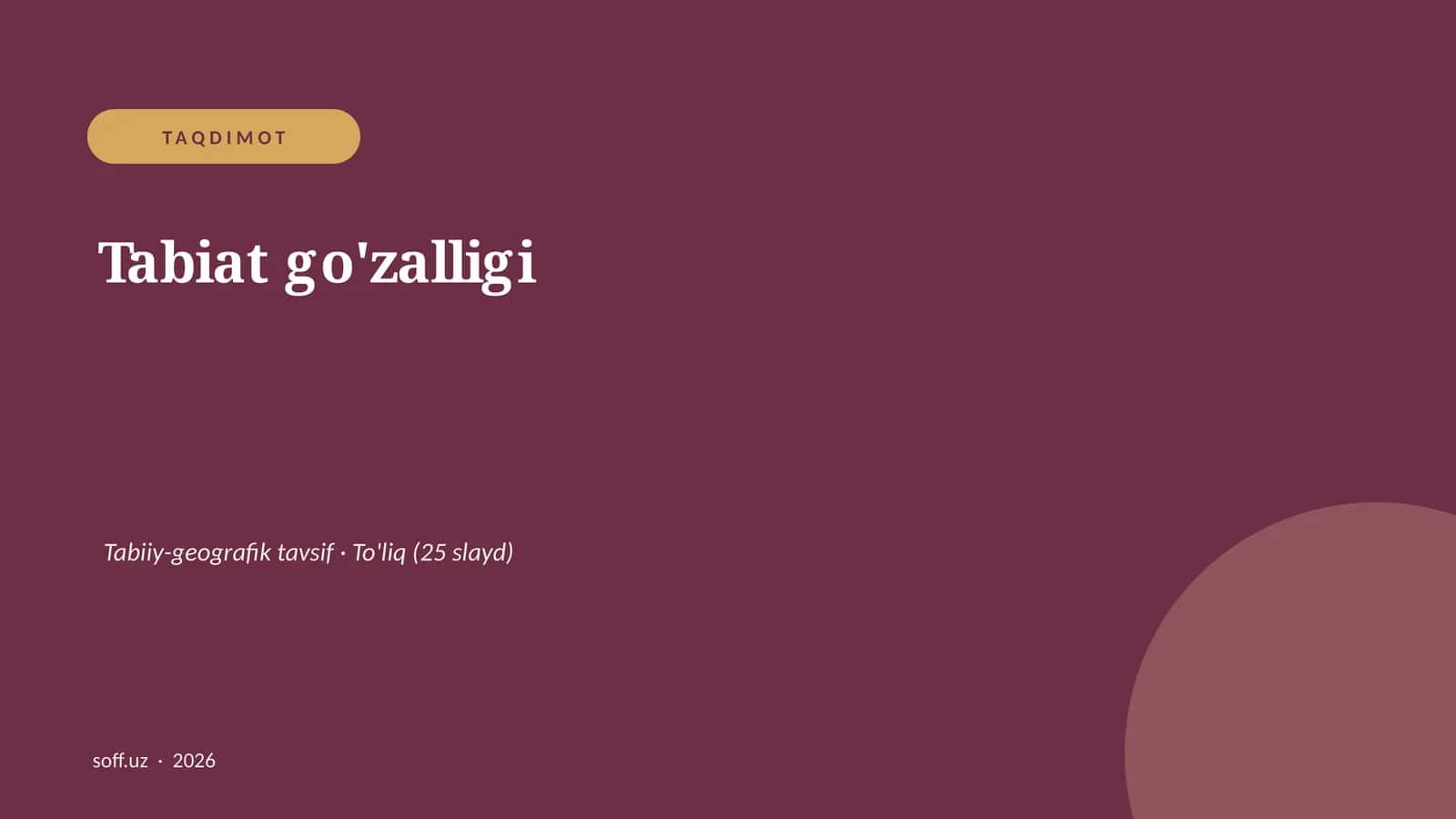 Tabiat go'zalligi