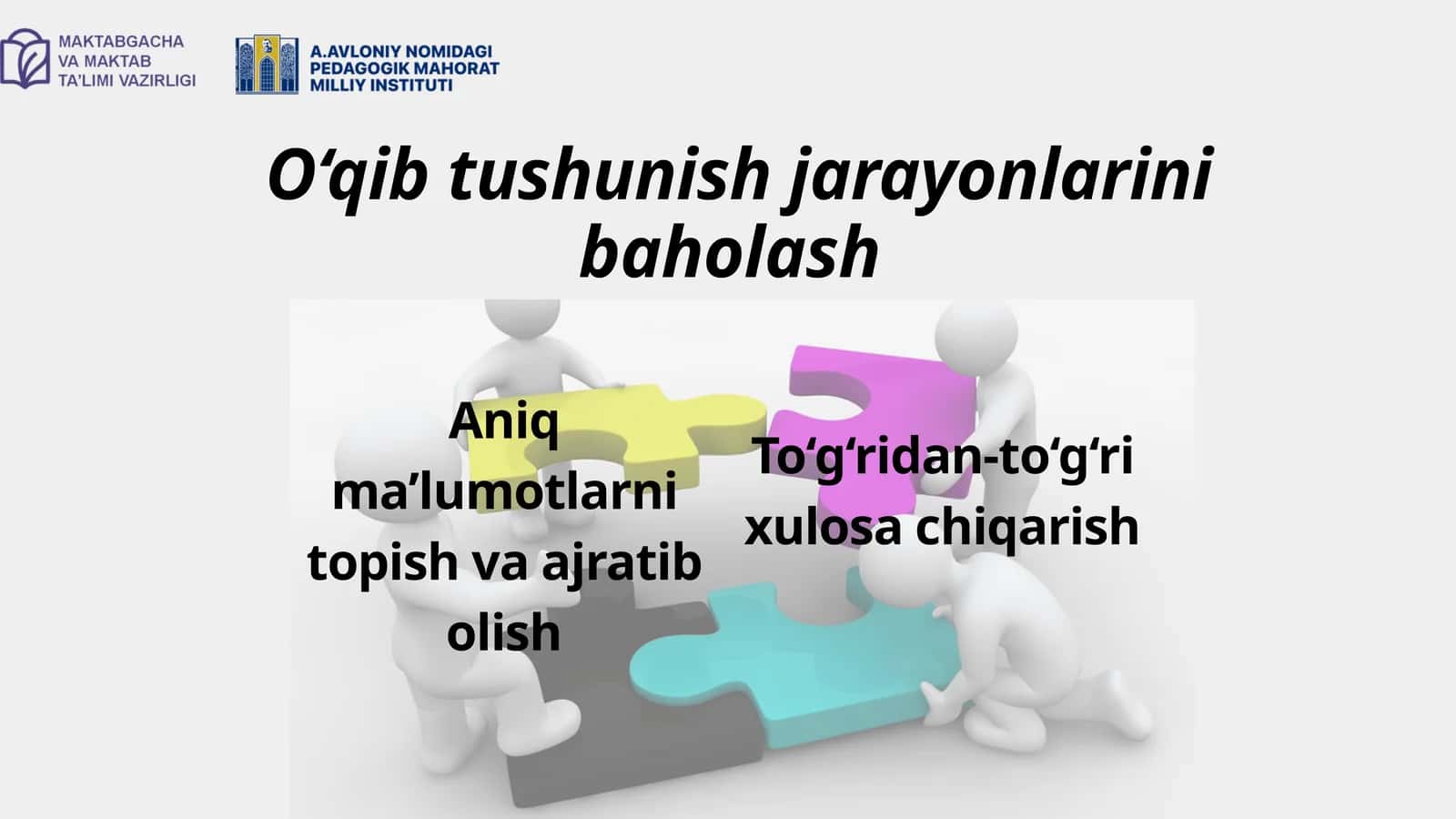 O‘qib tushunish jarayonlarini baholash