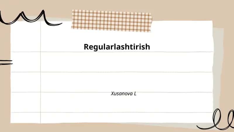 Regularlashtirish