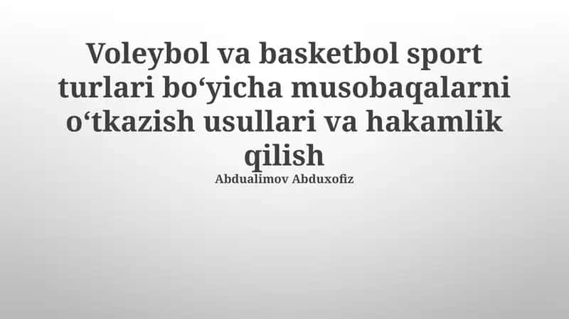 Basketbol Musobaqalarining Turlari