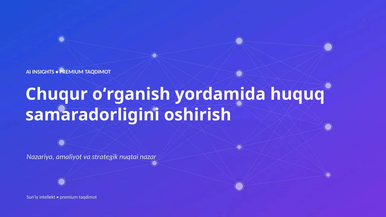 AI INSIGHTS • PREMIUM TAQDIMOT