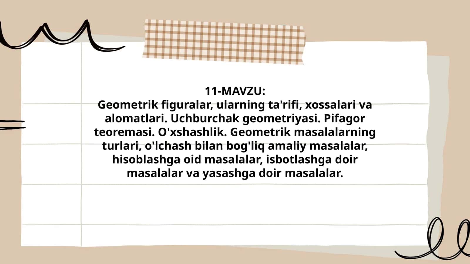 Geometrik figuralar va ularning xossalari