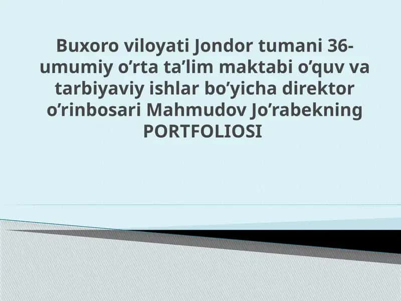 Jondor tumani 36-umumiy o’rta ta’lim maktabi