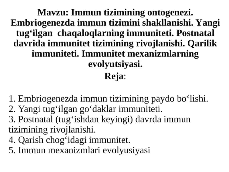 Immunitetning T-tizimi embriogenezi