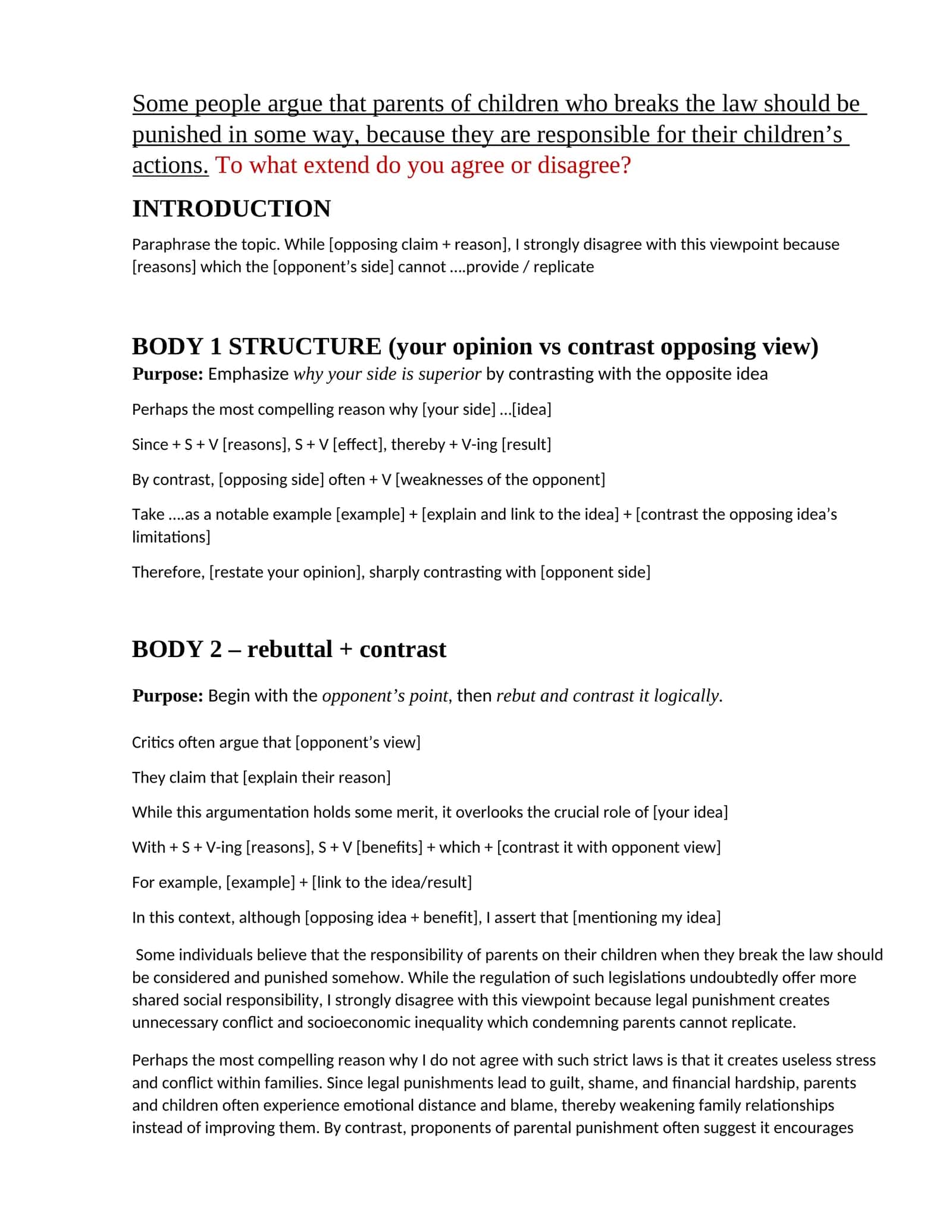 Introduction to Argumentative Essay Writing