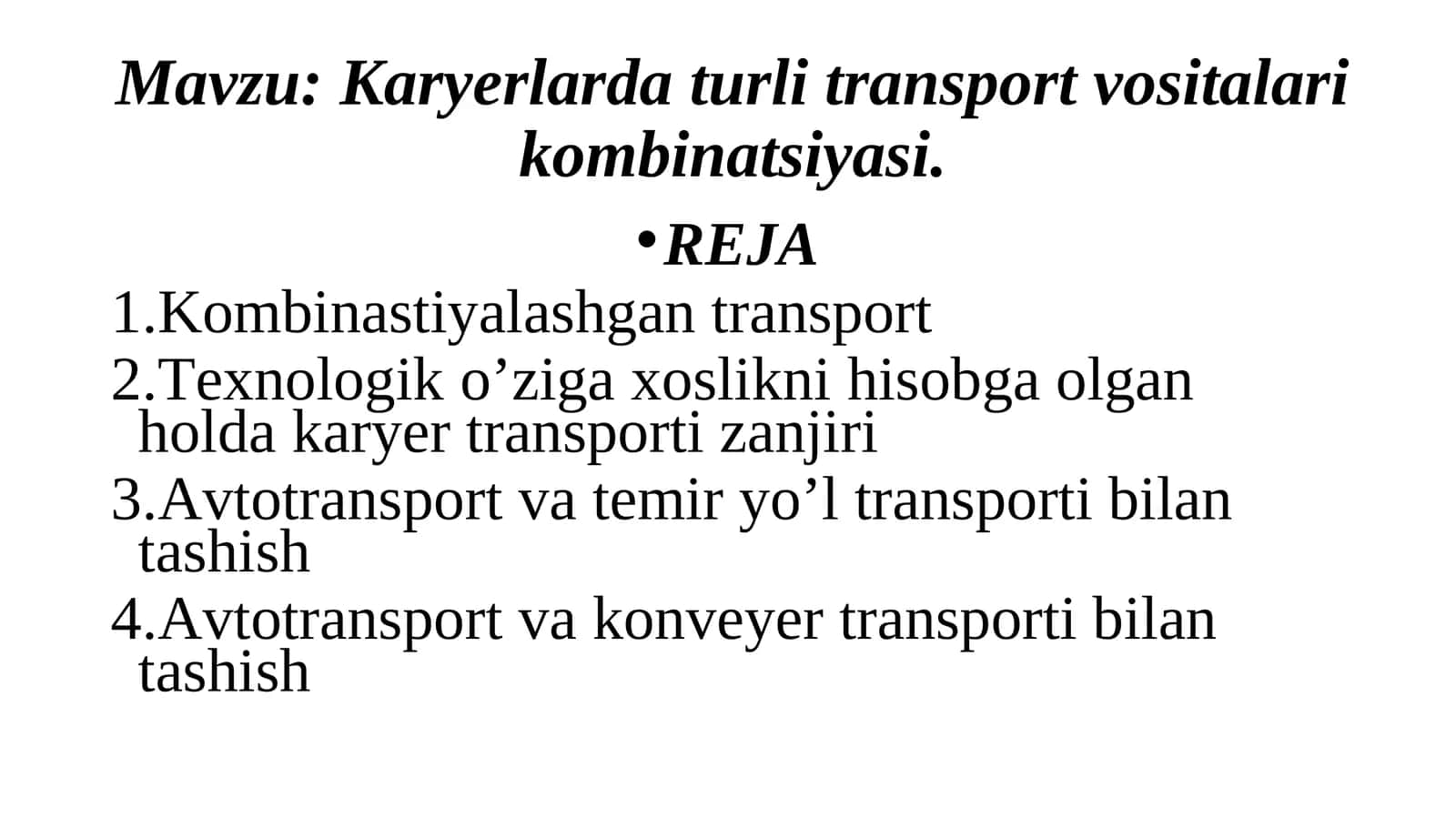 Kombinastiyalashgan transport