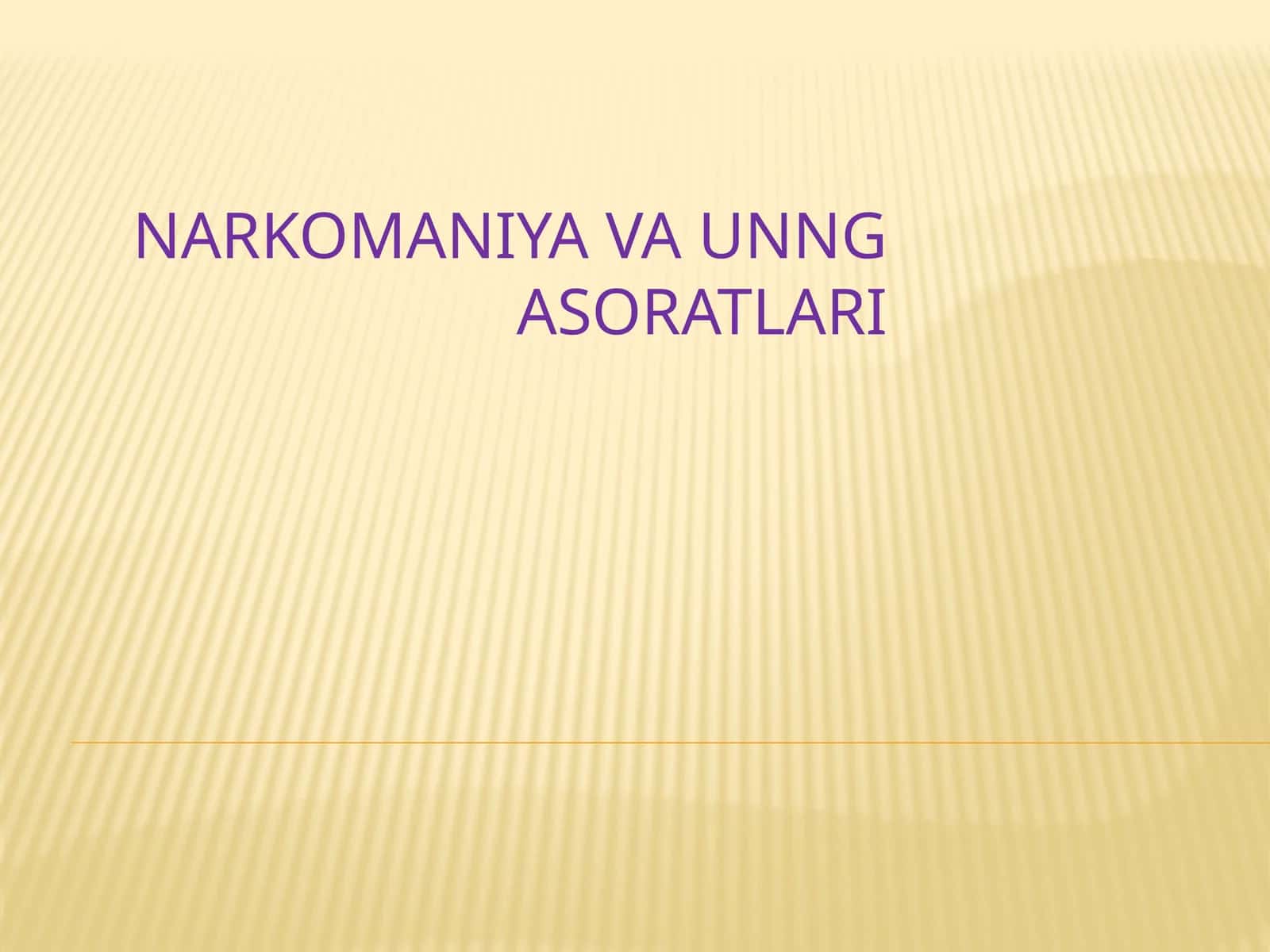Narkomaniya va unng asoratlari