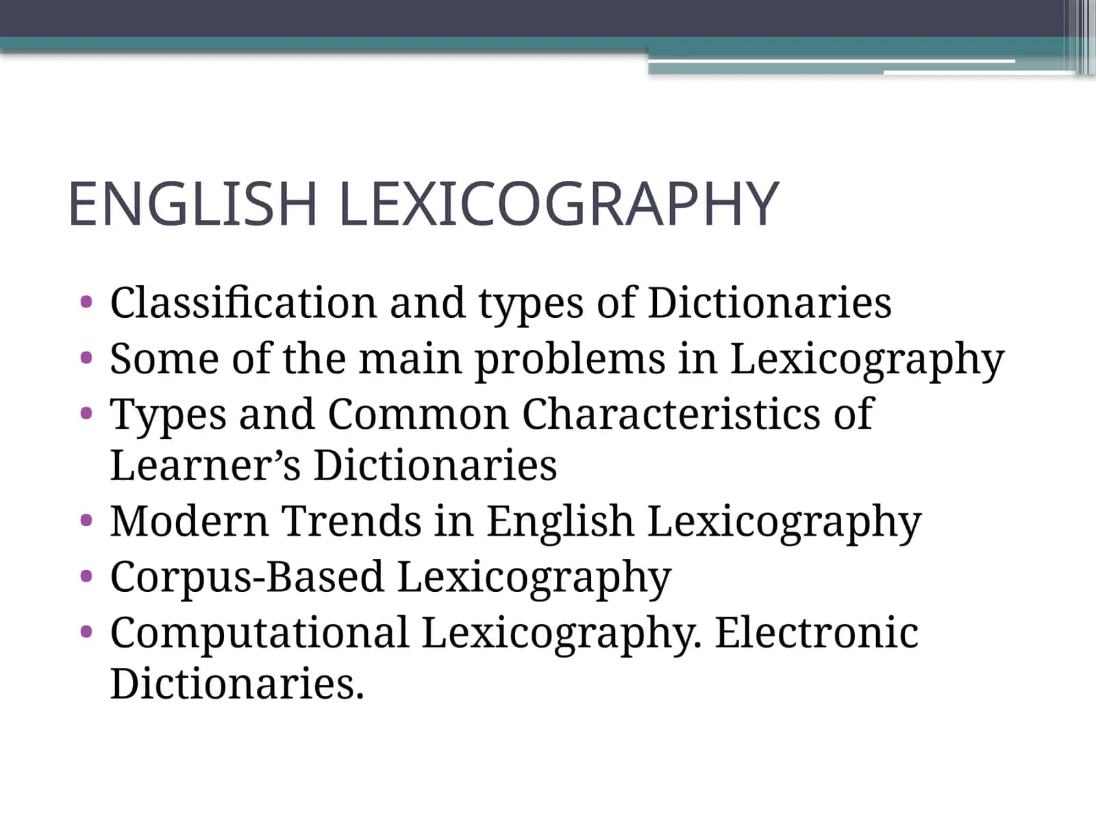 ENGLISH LEXICOGRAPHY