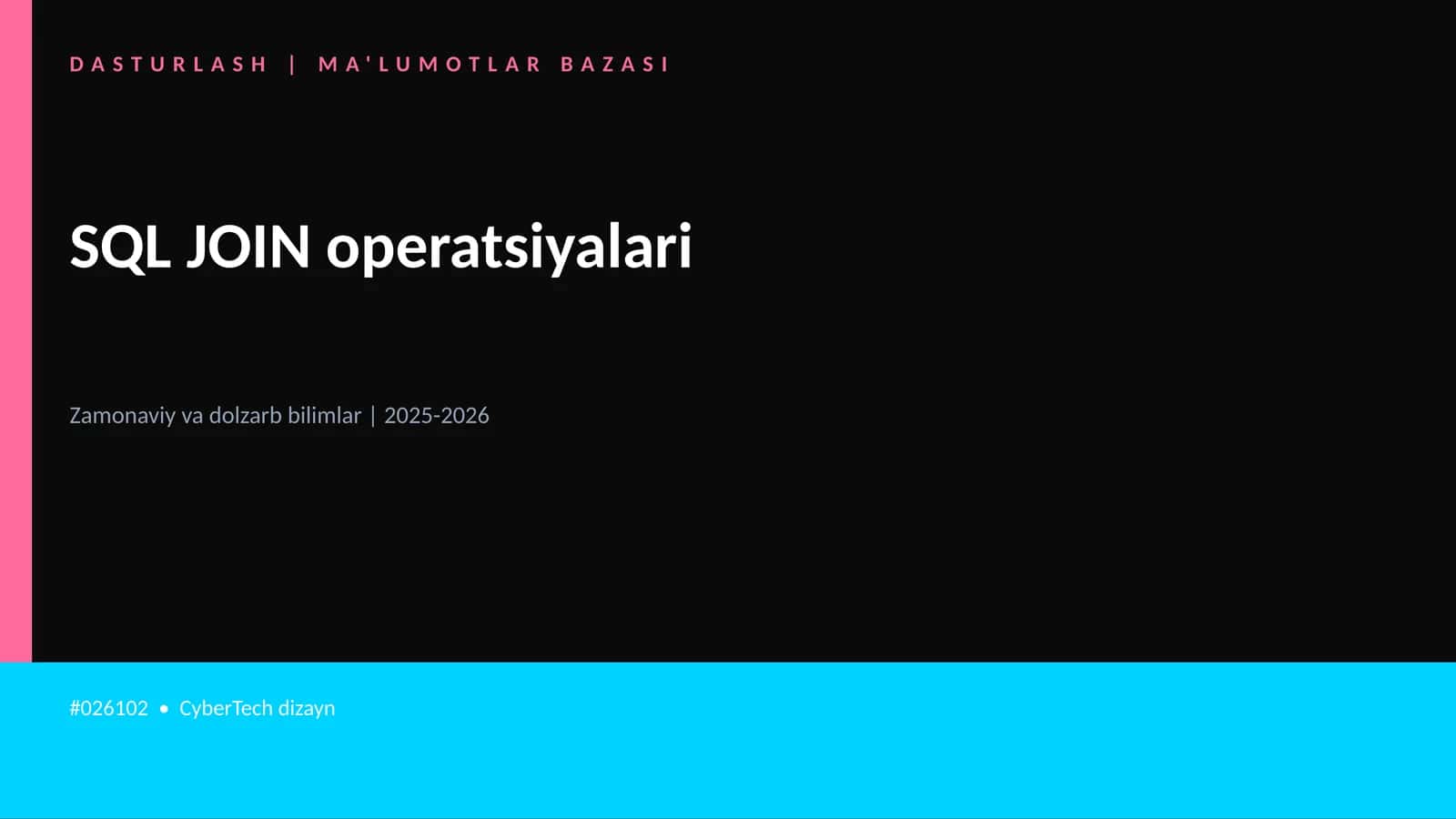 SQL JOIN operatsiyalari