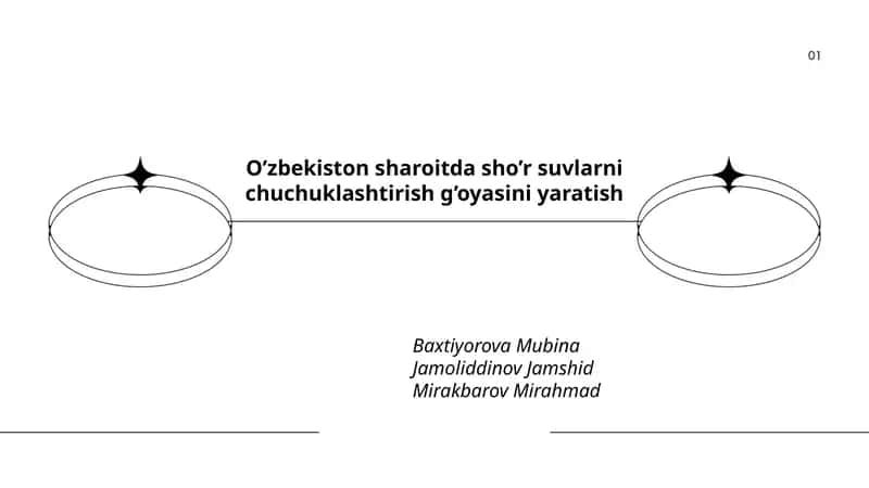 O’zbekiston sharoitda sho’r suvlarni chuchuklashtirish g’oyasini yaratish