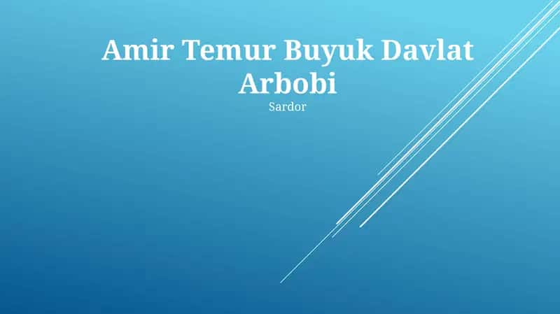 Amir Temur Buyuk Davlat Arbobi