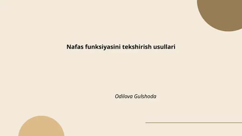 Nafas funksiyasini tekshirish usullari