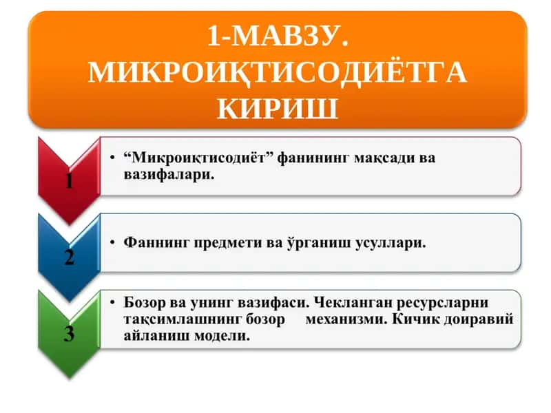 МИКРОИҚТИСОДИЁТГА КИРИШ
