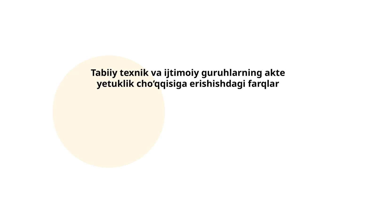 Tabiiy texnik va ijtimoiy guruhlarning akte yetuklik cho‘qqisiga erishishdagi farqlar