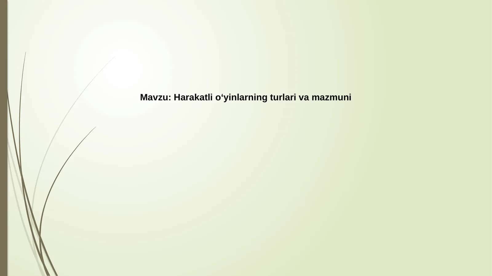 O'yinlarning turlari va tasnifi