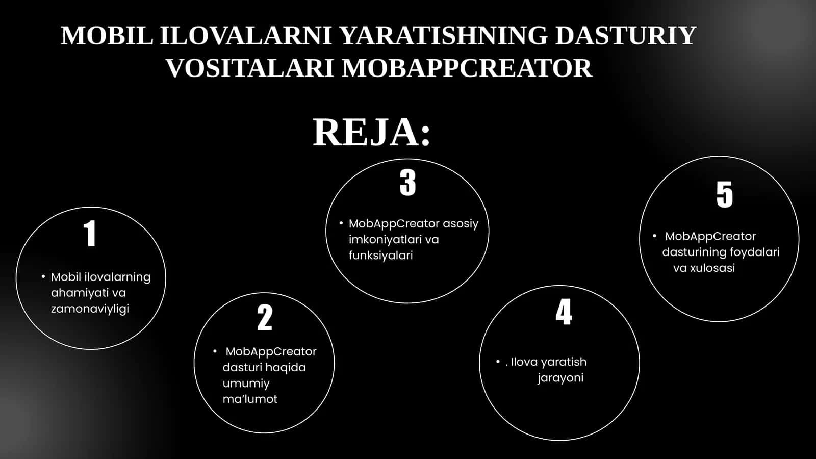 MobAppCreator dasturi haqida umumiy ma’lumot