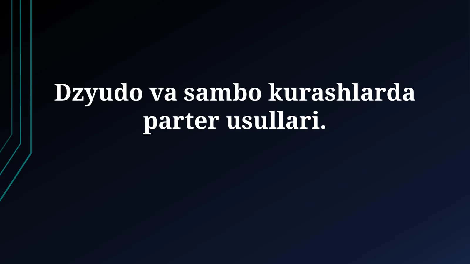 Dzyudo va sambo kurashlarda parterusullari